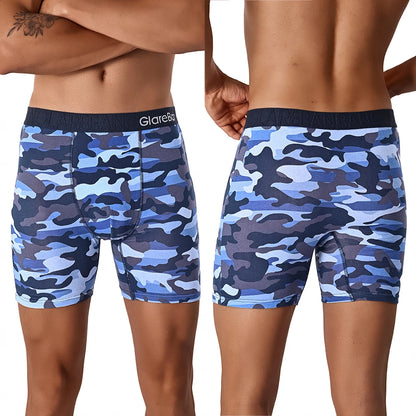 5pcs Mid-Long Camo Cotton Brand Boxer Shorts Men