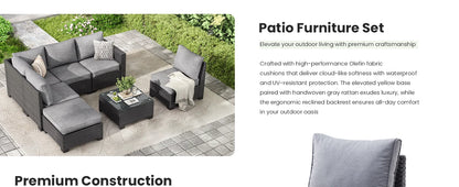Sofa Set, Outdoor Furniture with Ottoman