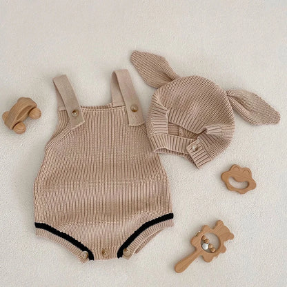 3 Pcs Newborn Baby Girls/Boys Sleeveless Knit Rompers