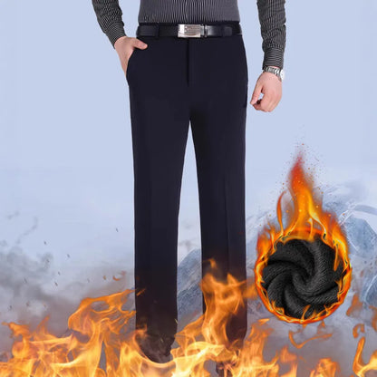 Double Pleated Waist Fleece Winter Suit Pants