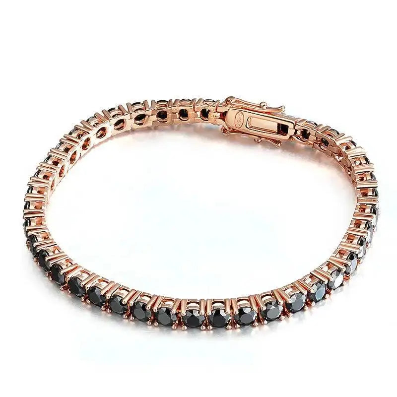 Black Moissanite Tennis Bracelet Full Diamond Sterling