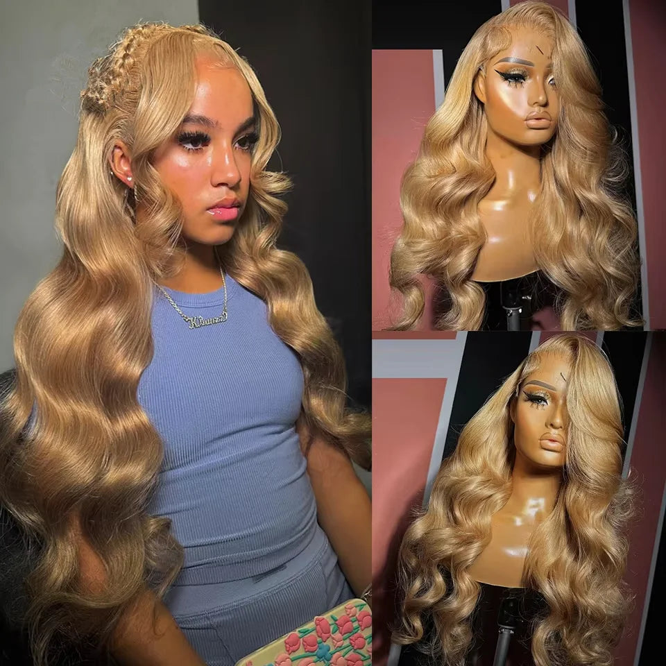 Honey Blonde Body Wave Lace Frontal Wig