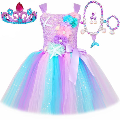 Princess Mermaid Tutu Dresses Costume for Kids