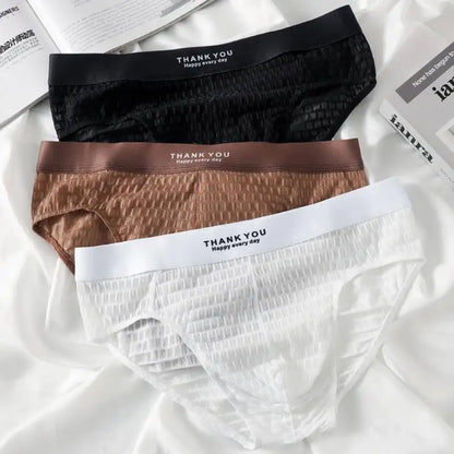 3Pcs Men's Ice Silk Breathable Quick-dry Briefs