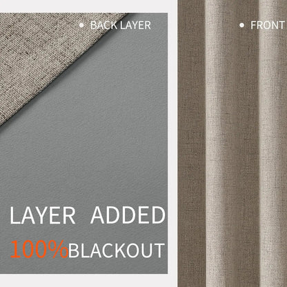 Blackout Room Darkening Curtains Textured Thermal Privacy