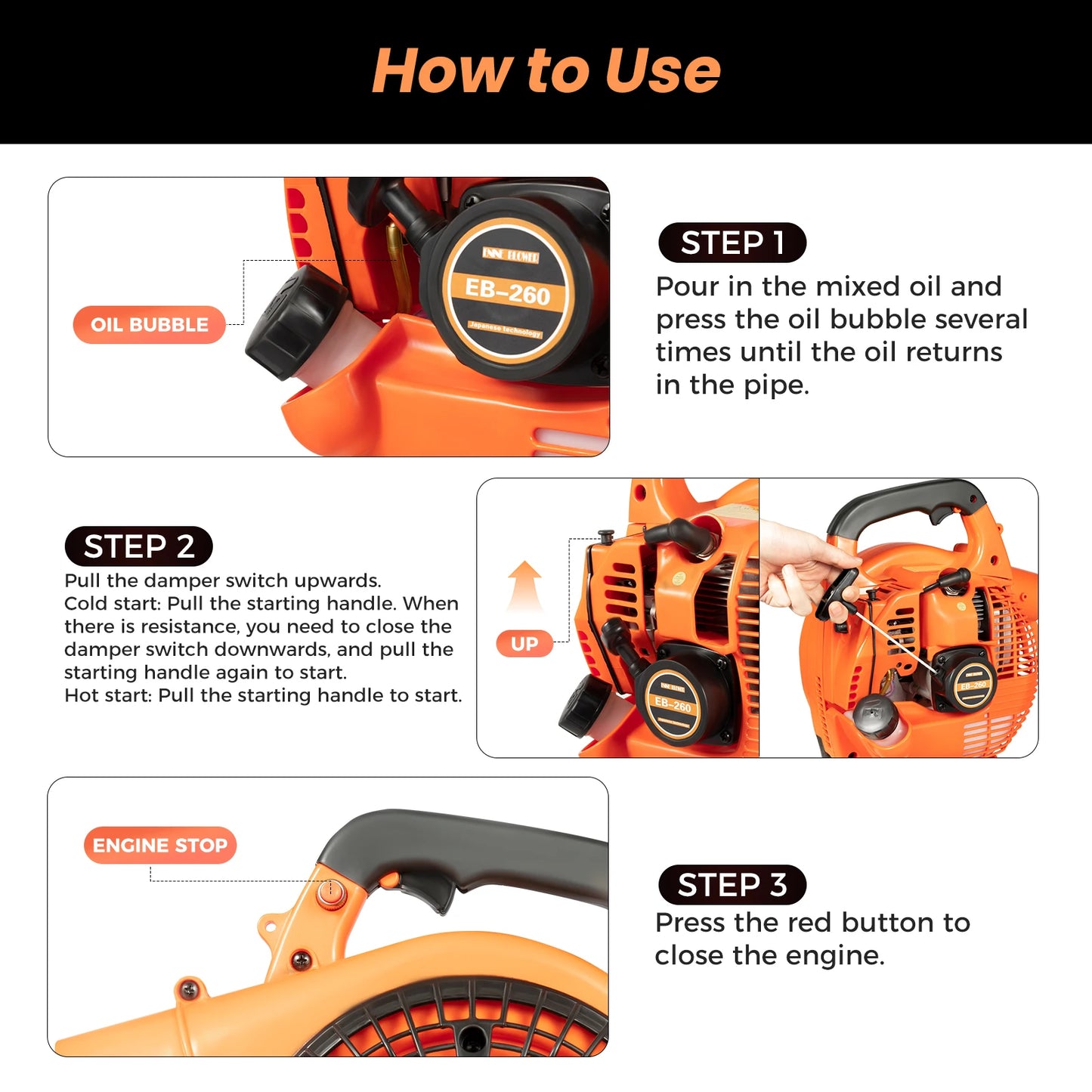 Commercial Handheld Gas Leaf Blower Cleaning Tool