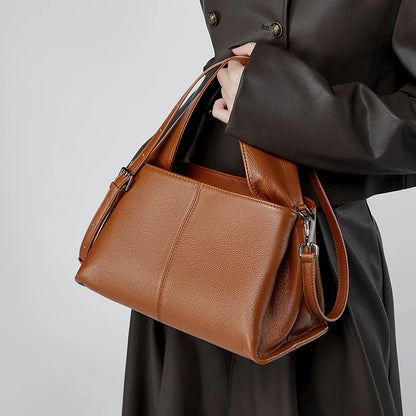 Hifashion Cowhide Genuine Leather Tote Handbags Women