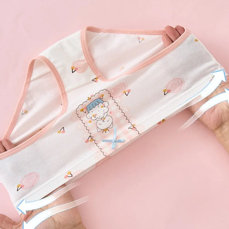 4 Pcs Girls Cotton Antibacterial Breathable Toddler Cartoon Briefs