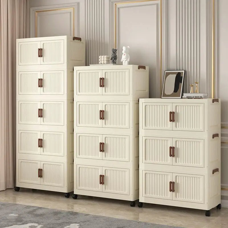 Foldable Plastic Storage Cabinet, Easy Assembly