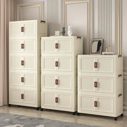 Foldable Plastic Storage Cabinet, Easy Assembly