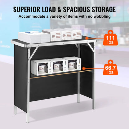 Folding Portable Bar Podium Table