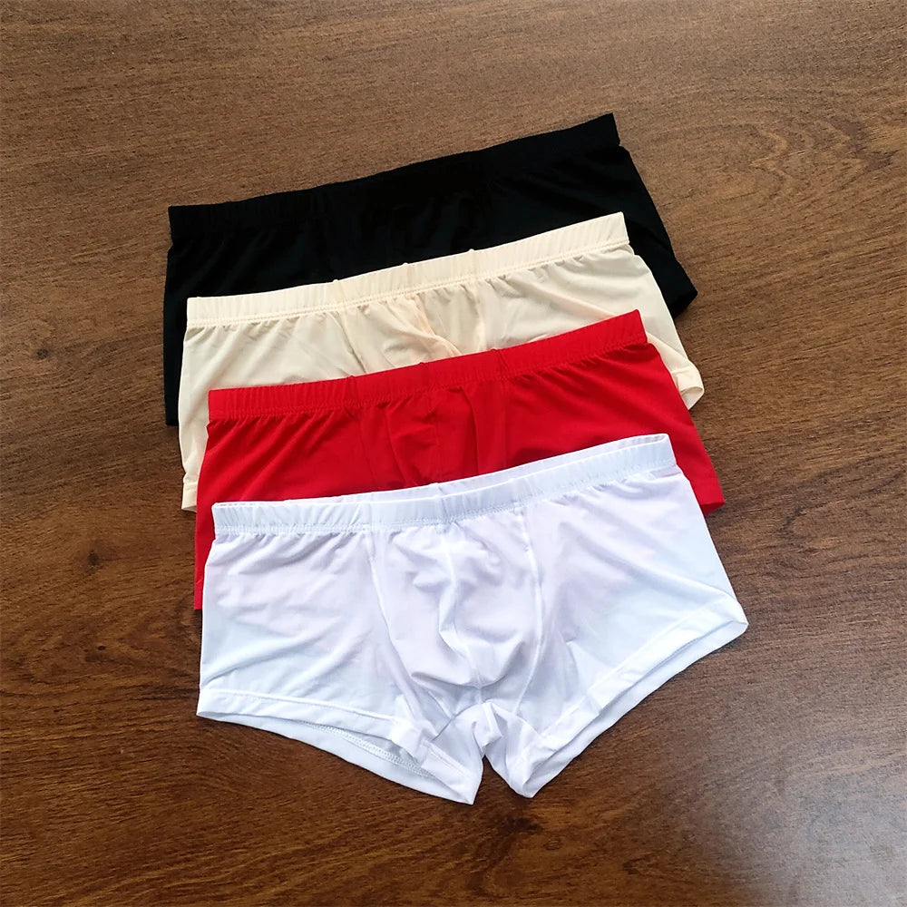 4PCS Sexy Men Brief Summer Breathable Underwear