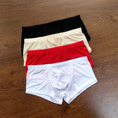 4PCS Sexy Men Brief Summer Breathable Underwear