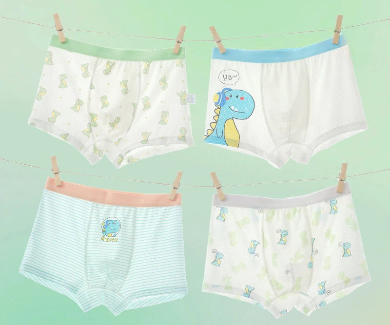 4PCS Mesh Breathable Comfort Boys  Antibacterial Underwear