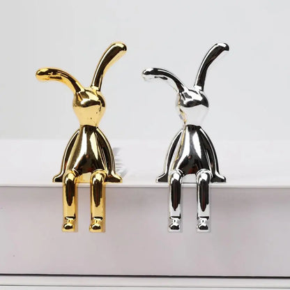 Adorable Long Ear Bunny Figurines Models