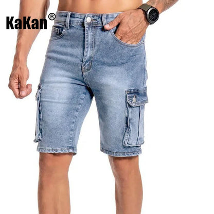 Men's Multi Pocket Micro Elastic Casual Jeans