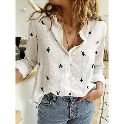 Vintage Cotton Linen Casual Tops Womens Fashion