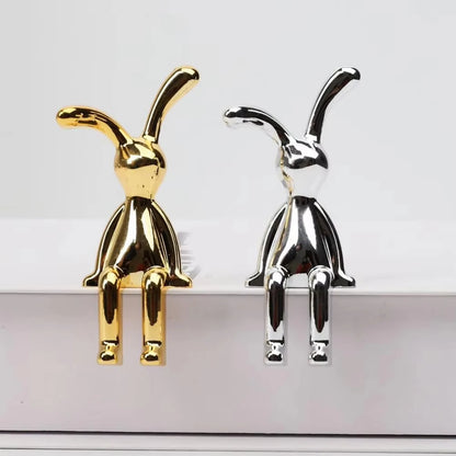 Adorable Long Ear Bunny Figurines Models