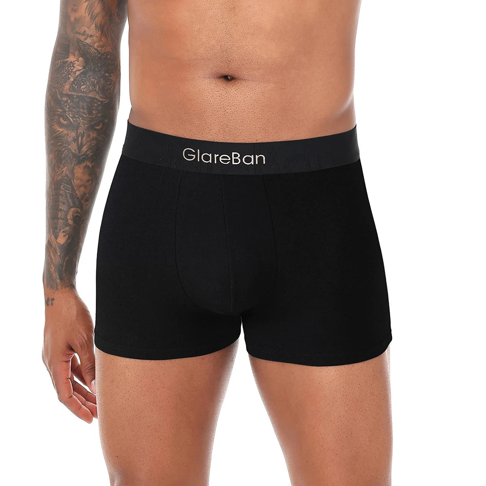5piece Black Luxury Brand Cotton Boxer Men Underwear