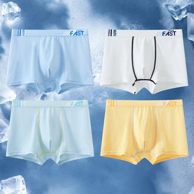 4PCS Teens Boys Mesh Breathable Comfort Antibacterial Underwear