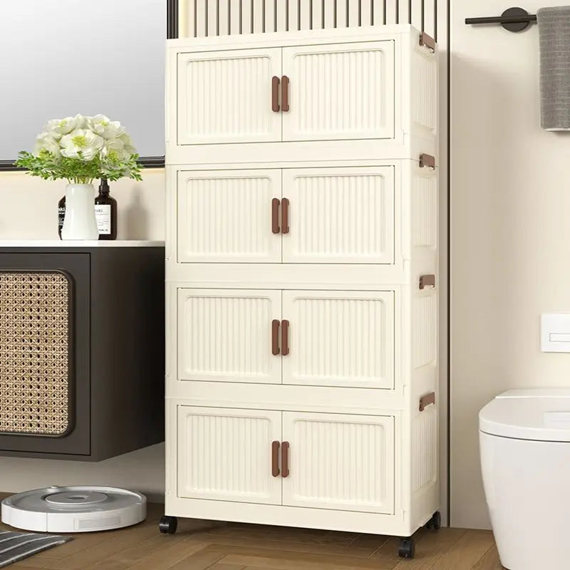 Foldable Plastic Storage Cabinet, Easy Assembly