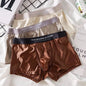 3Pcs Men's Silk Seamless Breathable Boxer Underwear