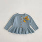 Girls Solid Color Knitted Cardigan Long Sleeves