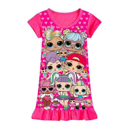 Elsa Cartoon Minnie Party Dresses Pajamas
