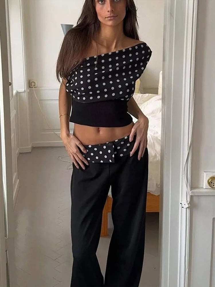 Polka Dots Print Women Trend Off Shoulder