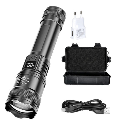 Rechargeable LED Flashlight Zoomable Torch
