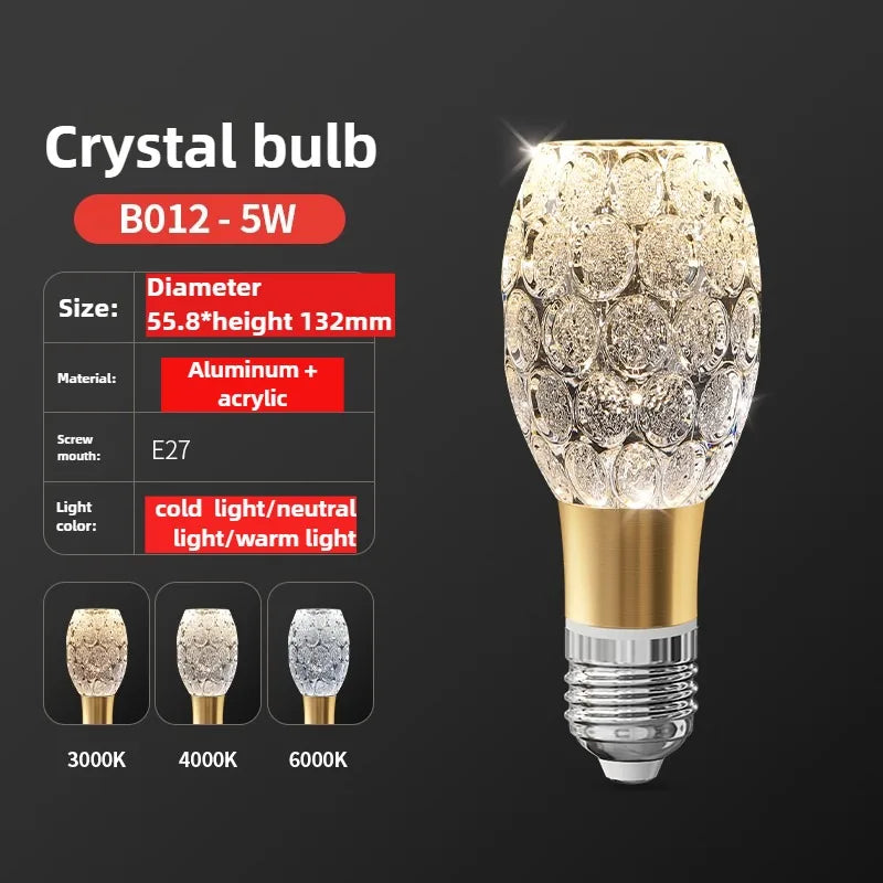 Acrylic Crystal LED Bulb Chandelier Fairy Lamp