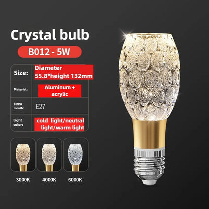 Acrylic Crystal LED Bulb Chandelier Fairy Lamp