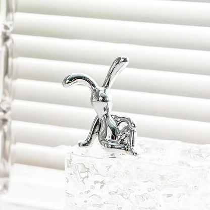 Adorable Long Ear Bunny Figurines Models