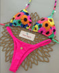Print Sexy Bikini Sets Halter Lace-up  Beach