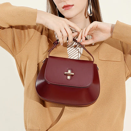 Hifashion Luxury Genuine Leather Saddle Shoulder Crossbody