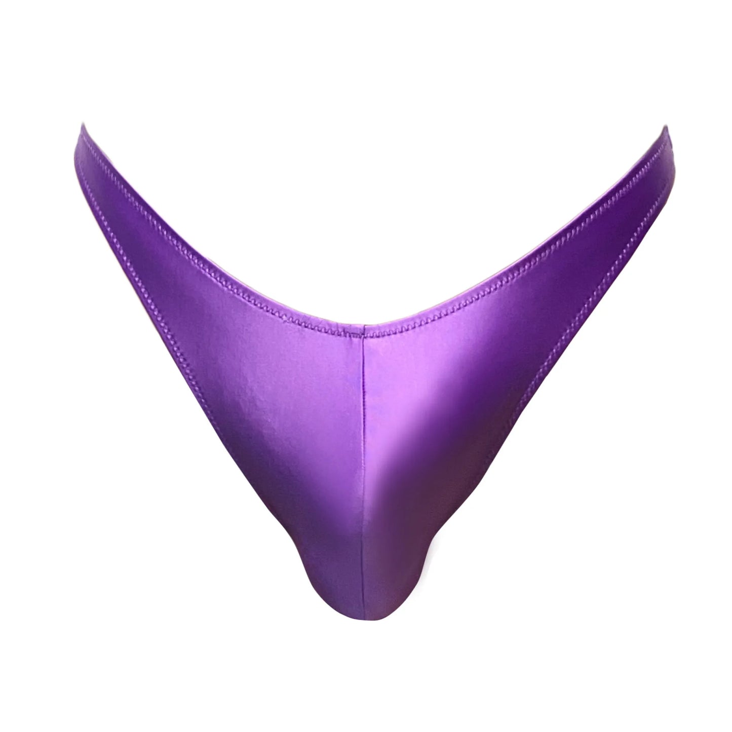Young Men Low Rise V-shaped Thongs Satin
