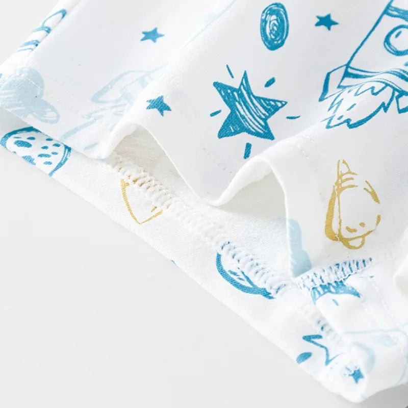 4PCS Boys Cute Cartoon Breathable Cotton Underwear