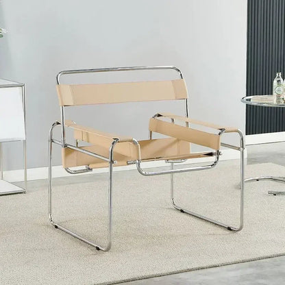 Single Chair Network Red Bauhaus Saddle Leather
