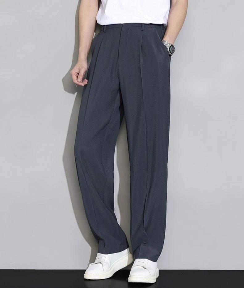 Ice Silk Men's Casual Straight Pants Fashion