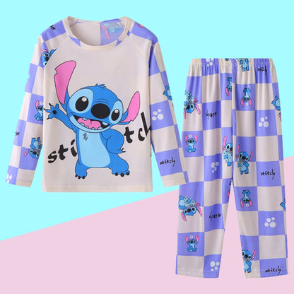 Boy/Girl 2 Pcs Stitch Sleepwear Long Sleeved Pants Pajamas