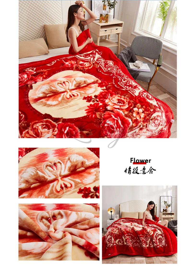 European Style Warm Raschel Blanket Weighted Comforter