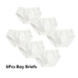 6Pcs Girls/Boys Underwear White Cotton Teen Briefs