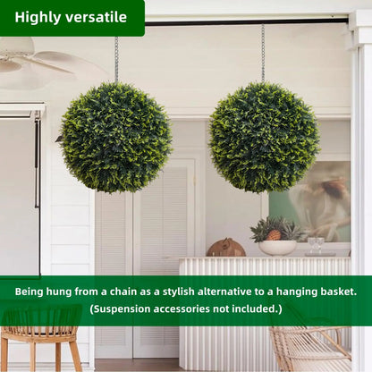 2 Set Artificial Topiary Cedar Balls for Decor