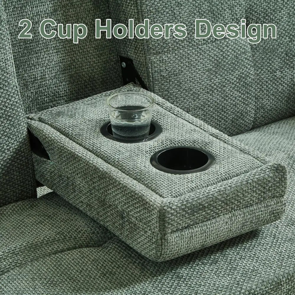 Convertible Sofa Bed with Cup Holder, USB