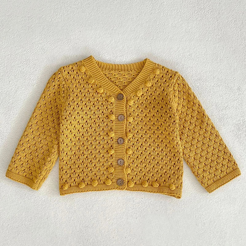 2 Pcs Baby Girls Long Sleeve Striped Cardigan Coat+ Shorts