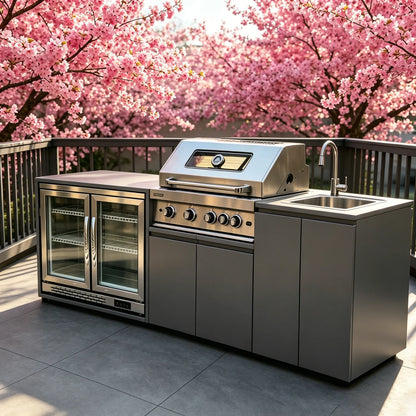 Cooktop Sink Fridge Rolling Movable Grill Wheels