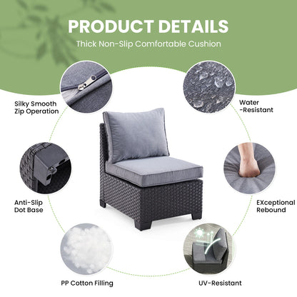 Sofa Set, Outdoor Furniture with Ottoman