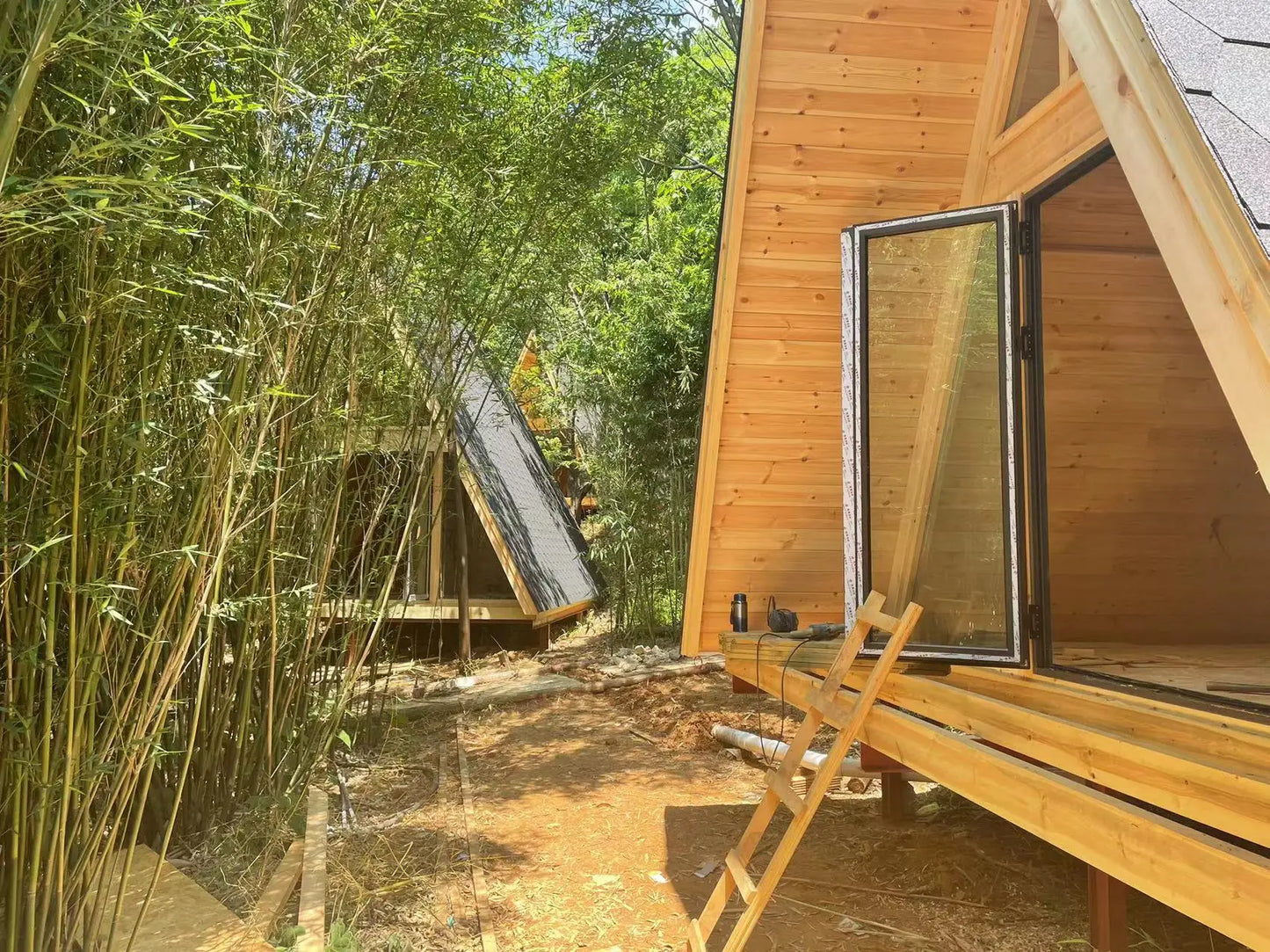 Triangle Wooden Tiny House Cabin Prefabricated