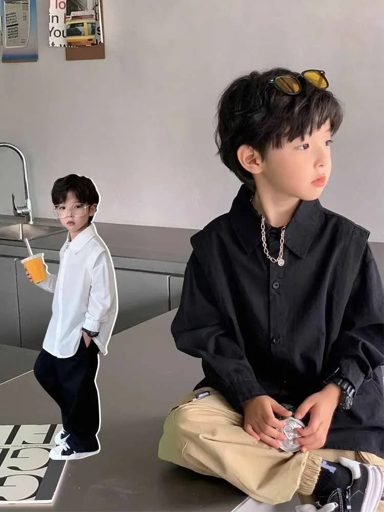 Boys Long Sleeved Stylish Casual Top Fashionable