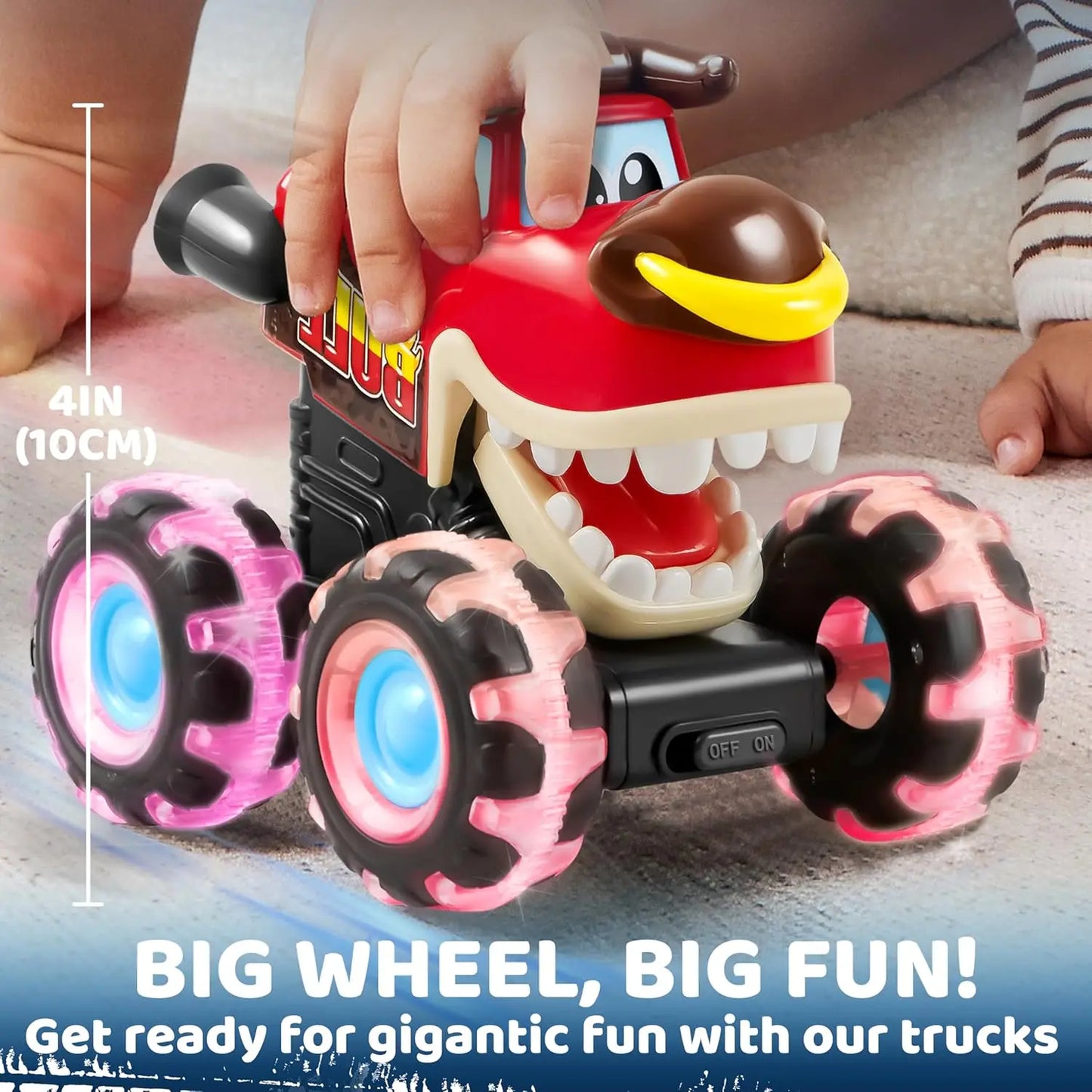 3 Pack Monster Truck Motion Activated Light-Up Cars